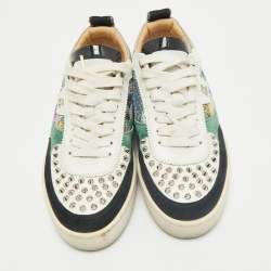 Christian Louboutin Multicolor Leather and Sequin Happyrui Sneakers Size 39