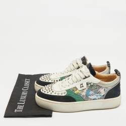 Christian Louboutin Multicolor Leather and Sequin Happyrui Sneakers Size 39