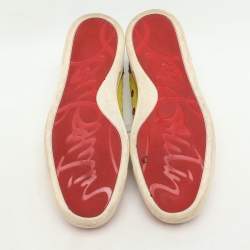 Christian Louboutin Multicolor Suede and Patent Leather Louis Junior Spikes Sneakers Size 37.5