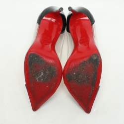 Christian Louboutin Black Patent Leather and PVC Debout Pumps Size 37.5