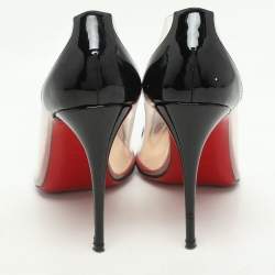 Christian Louboutin Black Patent Leather and PVC Debout Pumps Size 37.5