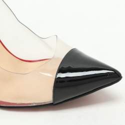 Christian Louboutin Black Patent Leather and PVC Debout Pumps Size 37.5