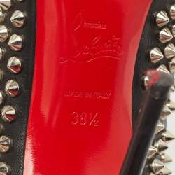 Christian Louboutin Black Leather Pigalle Spikes Pumps Size 38.5