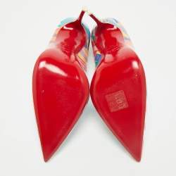 Christian Louboutin Multicolor Printed Patent Leather Hot Chick Pumps Size 40