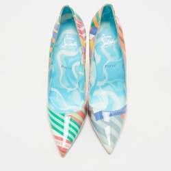 Christian Louboutin Multicolor Printed Patent Leather Hot Chick Pumps Size 40