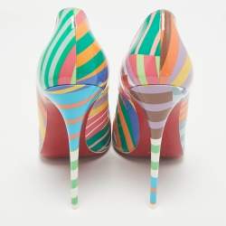 Christian Louboutin Multicolor Printed Patent Leather Hot Chick Pumps Size 40