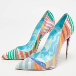 Christian Louboutin Multicolor Printed Patent Leather Hot Chick Pumps Size 40