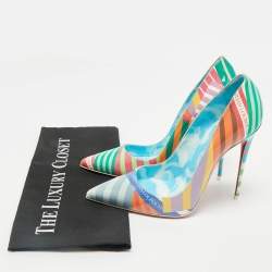 Christian Louboutin Multicolor Printed Patent Leather Hot Chick Pumps Size 40