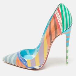 Christian Louboutin Multicolor Printed Patent Leather Hot Chick Pumps Size 40