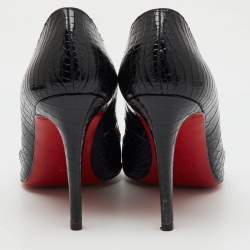 Christian Louboutin Black Crocodile Leather Pigalle Pumps Size 39.5