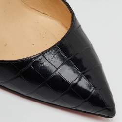 Christian Louboutin Black Crocodile Leather Pigalle Pumps Size 39.5