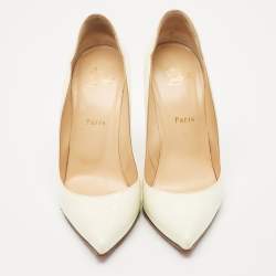 Christian Louboutin White Patent Leather Hot Chick Pumps Size 39.5