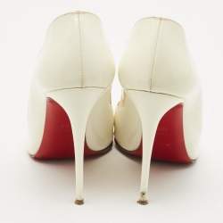 Christian Louboutin White Patent Leather Hot Chick Pumps Size 39.5