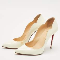 Christian Louboutin White Patent Leather Hot Chick Pumps Size 39.5
