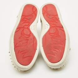 Christian Louboutin Cream Leather and Mesh Vieira Lace Up Sneakers Size 40