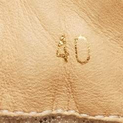 Christian Louboutin Cream Leather and Mesh Vieira Lace Up Sneakers Size 40