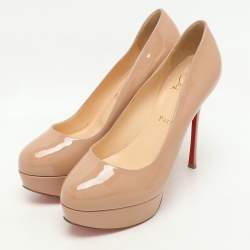 Christian Louboutin Beige Patent Leather Bianca Pumps Size 37