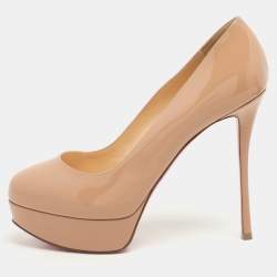 Christian Louboutin Beige Patent Leather Bianca Pumps Size 37