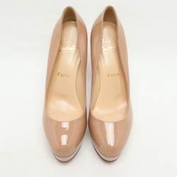 Christian Louboutin Beige Patent Leather Bianca Pumps Size 37