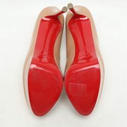 Christian Louboutin Beige Patent Leather Bianca Pumps Size 37