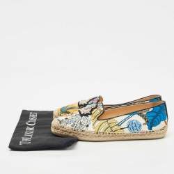 Pre Owned Christian Louboutin Multicolor Fabric Galia Espadrille Flats Size 37