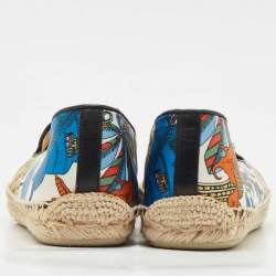 Pre Owned Christian Louboutin Multicolor Fabric Galia Espadrille Flats Size 37