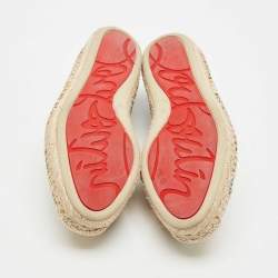 Pre Owned Christian Louboutin Multicolor Fabric Galia Espadrille Flats Size 37