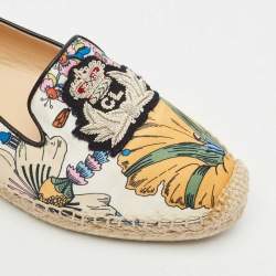 Pre Owned Christian Louboutin Multicolor Fabric Galia Espadrille Flats Size 37