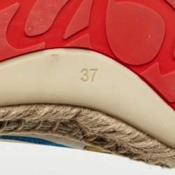 Pre Owned Christian Louboutin Multicolor Fabric Galia Espadrille Flats Size 37