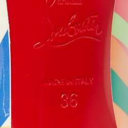 Pre Owned Christian Louboutin Multicolor Printed Patent Leather Hot Chick Pumps Size 36