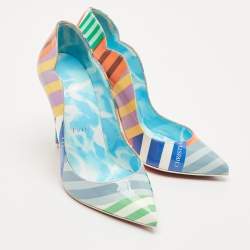 Pre Owned Christian Louboutin Multicolor Printed Patent Leather Hot Chick Pumps Size 36