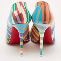 Pre Owned Christian Louboutin Multicolor Printed Patent Leather Hot Chick Pumps Size 36