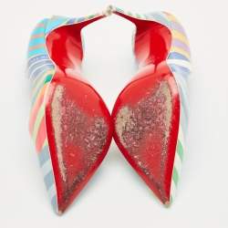 Pre Owned Christian Louboutin Multicolor Printed Patent Leather Hot Chick Pumps Size 36