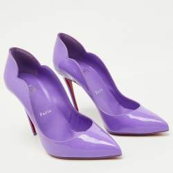 مملوكة مسبقًا Christian Louboutin Purple Patent Leather Hot Chick Pumps Size 38.5
