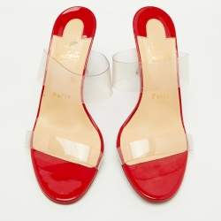 Christian Louboutin Transparent PVC Just Nothing Slide Sandals Size 38