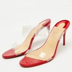 Christian Louboutin Transparent PVC Just Nothing Slide Sandals Size 38