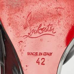 Pre Owned صندل كريستيان لوبوتان كعب سو مي سيور كاحل جلد لامع لون كريمي مقاس 38