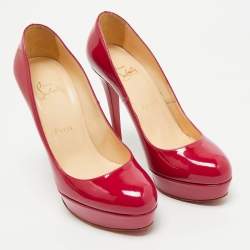 Christian Louboutin Fuchsia Patent Leather Bianca Platform Pumps Size 38