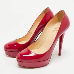 Christian Louboutin Fuchsia Patent Leather Bianca Platform Pumps Size 38