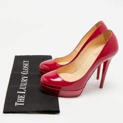 Christian Louboutin Fuchsia Patent Leather Bianca Platform Pumps Size 38