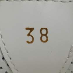 Pre Owned Christian Louboutin White/Red Mesh and Patent Leather Sharkina Sneakers Size 38