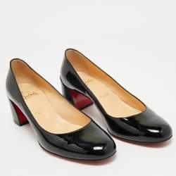 Pre Owned Christian Louboutin Black Patent Leather Miss Sab Pumps Size 36.5