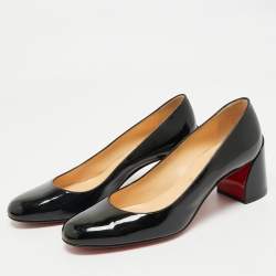 Pre Owned Christian Louboutin Black Patent Leather Miss Sab Pumps Size 36.5