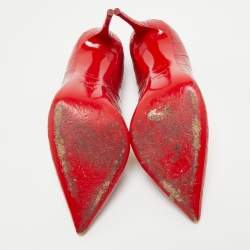 Pre Owned Christian Louboutin Red Croc Embossed Leather Pigalle Follies Pumps Size 40