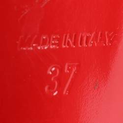 Pre Owned Christian Louboutin Metallic Silver Leather Alti Spike Platform Pumps Size 37