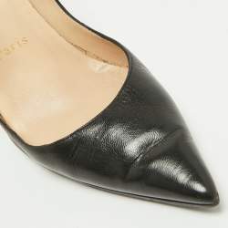 Pre Owned Christian Louboutin Black Leather Pigalle Pumps Size 37