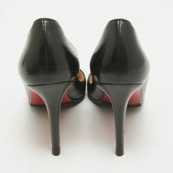 Pre Owned Christian Louboutin Black Leather Pigalle Pumps Size 37