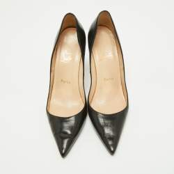 Pre Owned Christian Louboutin Black Leather Pigalle Pumps Size 37