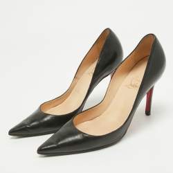 Pre Owned Christian Louboutin Black Leather Pigalle Pumps Size 37