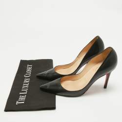 Pre Owned Christian Louboutin Black Leather Pigalle Pumps Size 37